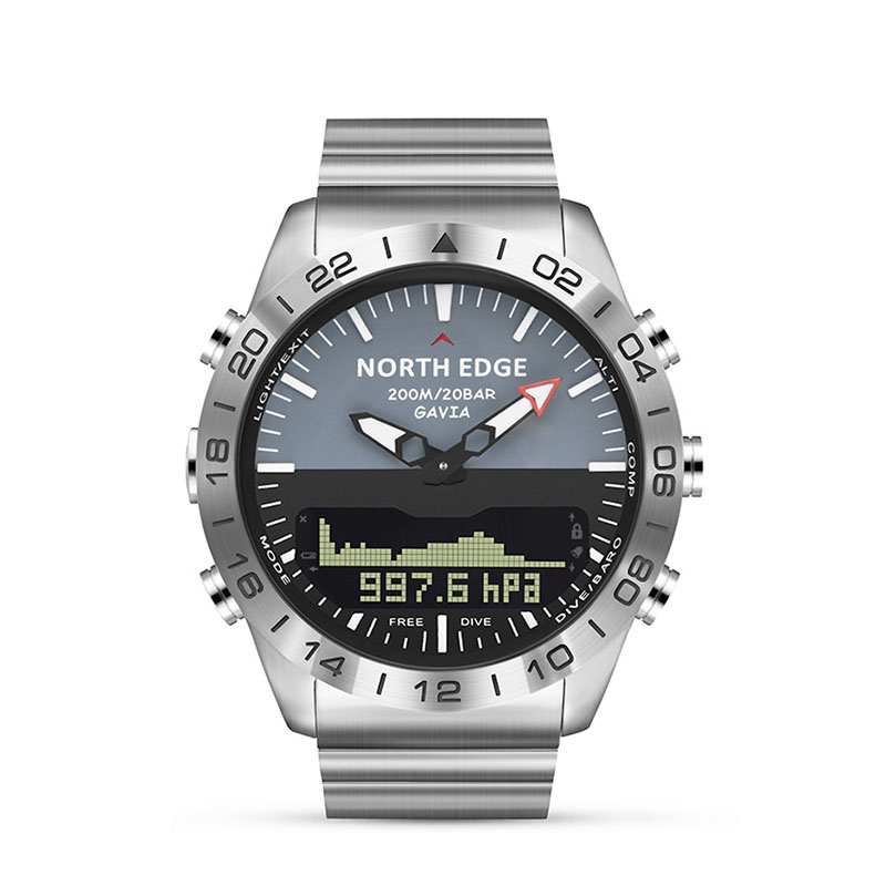 Waterproof Diving Watch - メンズ アナログ デジタル ダイブウォッチ 200m防水 ステンレススチール製