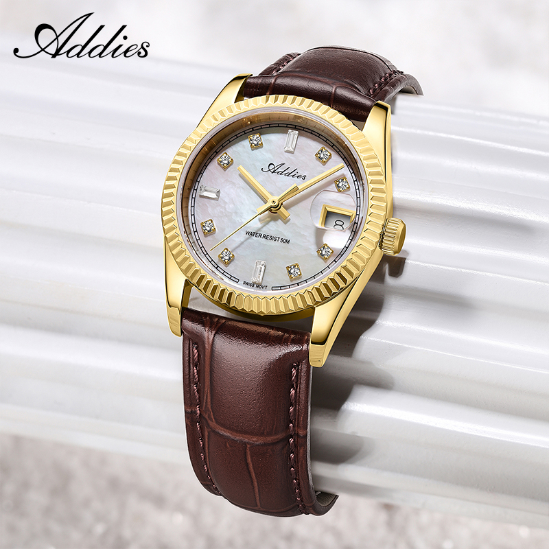 Waterproof Diving Watch - アディーズ 585 クォーツ女性用腕時計 28 ミリメートル高品質サファイアガラス 50