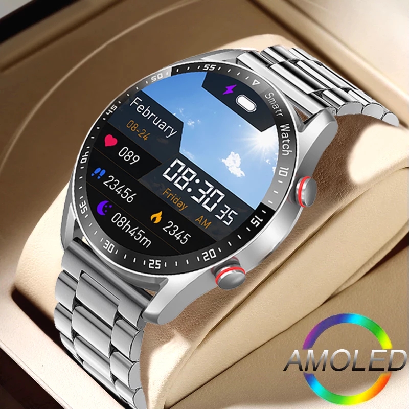 Hybrid Smartwatch - ECG + PPG Bluetooth 通話スマートウォッチメンズレーザー健康血圧フィットネススポーツ腕時計男性スポーツ防水スマートウォッチ +