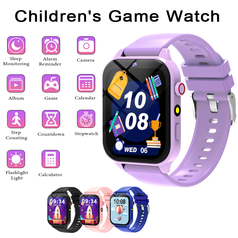 Smartwatch Watches For Boys - スマートウォッチ子供用ゲームウォッチ 1.83 インチ表示画面睡眠モニターカメラ目覚まし時計キッズブレスレット男の子女の子ギフト用