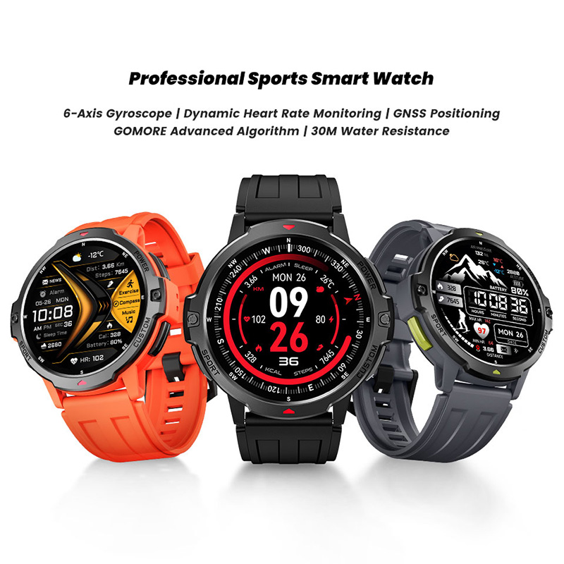 新しい 6 軸ジャイロスコープ軍用 GPS スマートウォッチ - Smartwatch Timex Watches For Women のレビューと価格