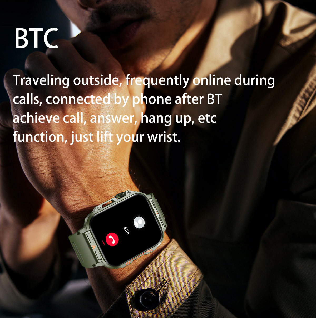 男性用のAmoledミリタリースポーツウォッチ,Androi - Smartwatch Square Watches For Men のレビューと価格