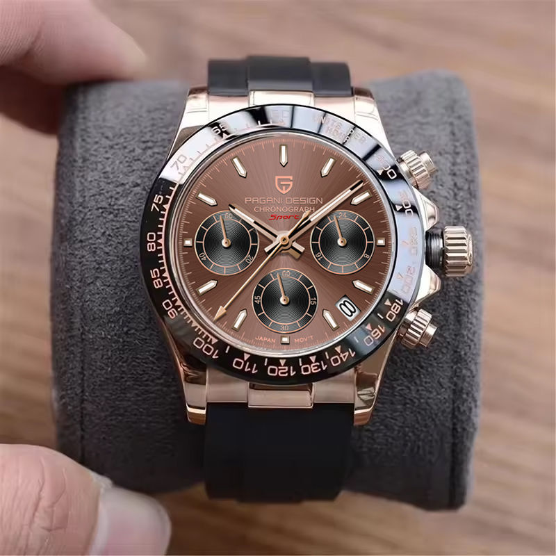 パガーニデザインメンズクォーツクロノグラフウォッチローズゴー - Waterproof Diving Watch のレビューと価格