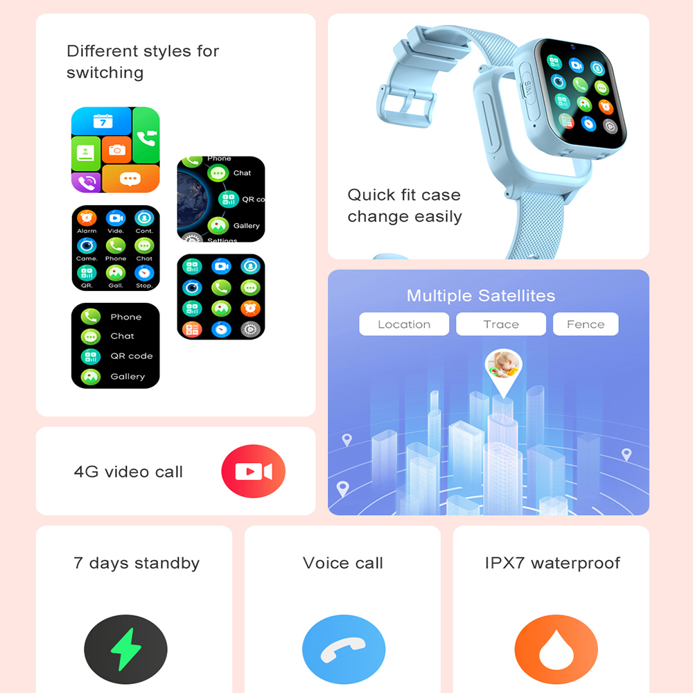 スマートウォッチ キッズ 4G GPS WIFI ビデオ通話 - Smartwatch Watches For Boys のレビューと価格