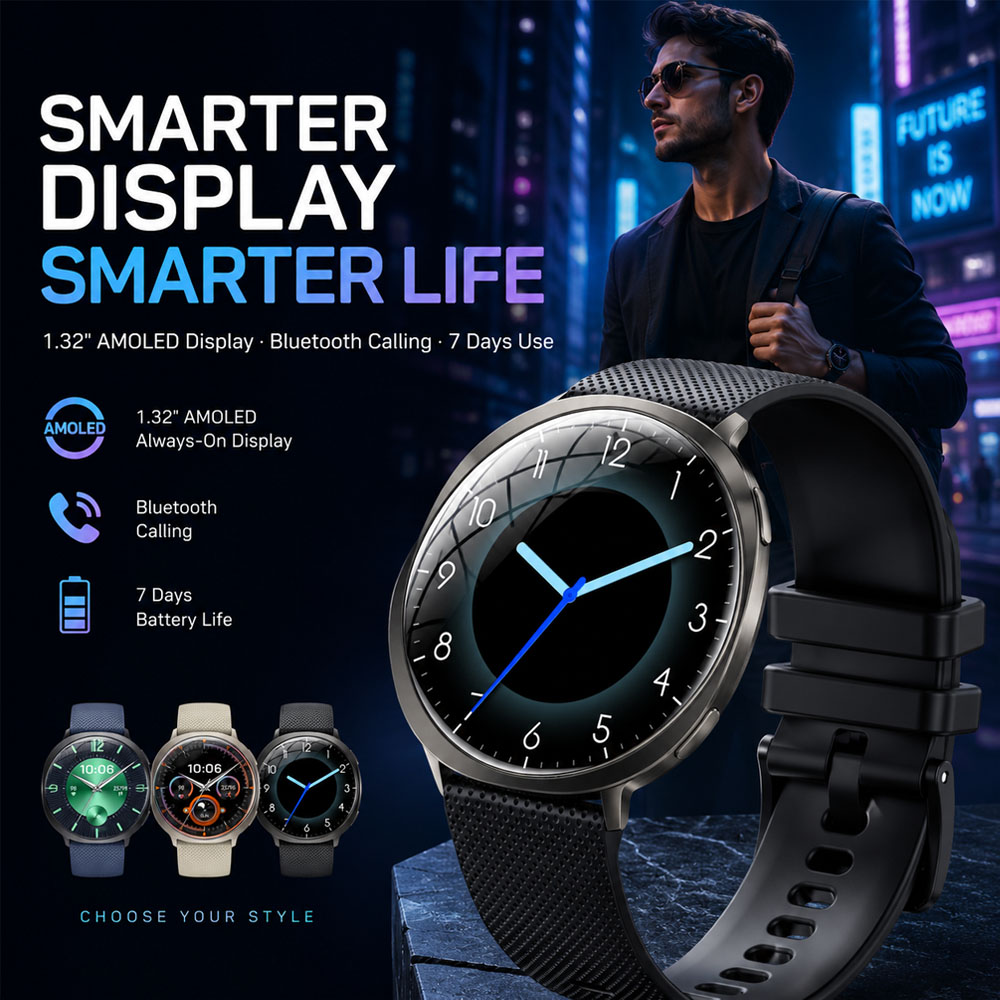 2026 プレミアム AMOLED スマートウォッチ ブルー - Hybrid Smartwatch のレビューと価格
