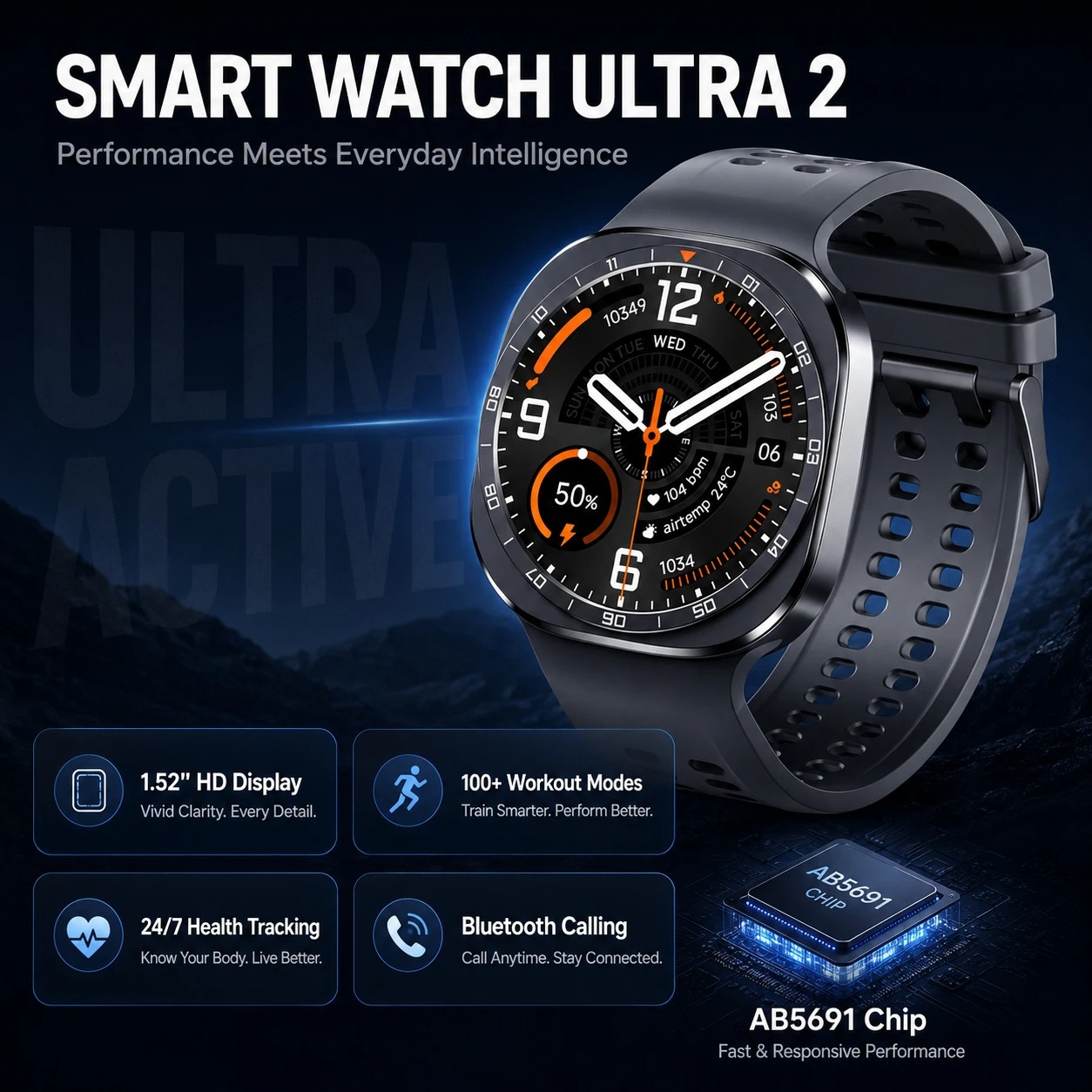2026年型 新型スマートウォッチ「Ultra 2」。男性向 - Hybrid Smartwatch のレビューと価格