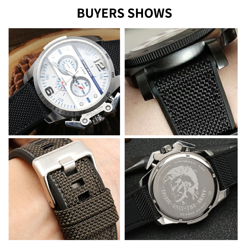 ディーゼルオフィサーシリーズ用シリコン時計バンド 26 ミリ - Watch Esim のレビューと価格